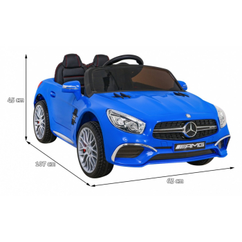 Mercedes Benz AMG SL65 S elektryczny dla dzieci Niebieski + Pilot + Audio LED + Ekoskóra + EVA + Wolny Start